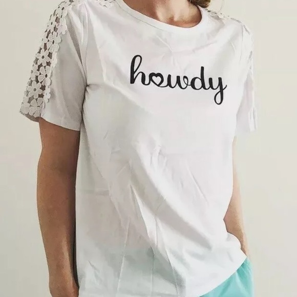 New Draper James Howdy Lace Tee - Picture 3 of 7